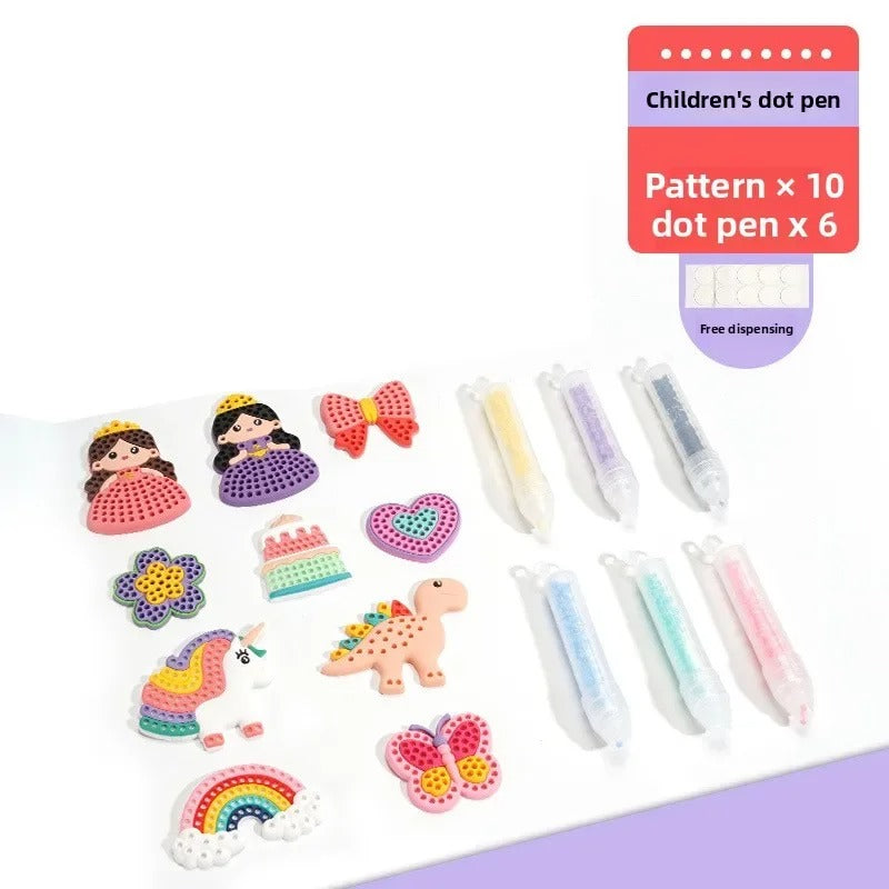 Magical Bead Painting DIY Set for Kids – Kids Craft Kit with Rainbow Beads & Stickers