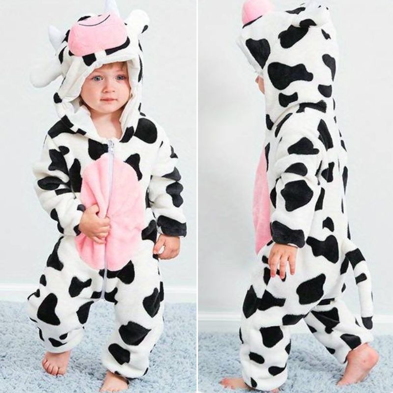 Hooded Animal Onesie Pajamas – Soft Plush Jumpsuit for Kids & Adults