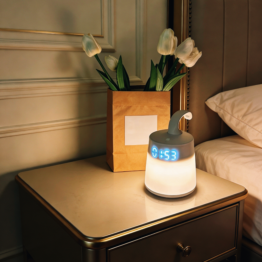 Mountable night light with feeding-time tracker