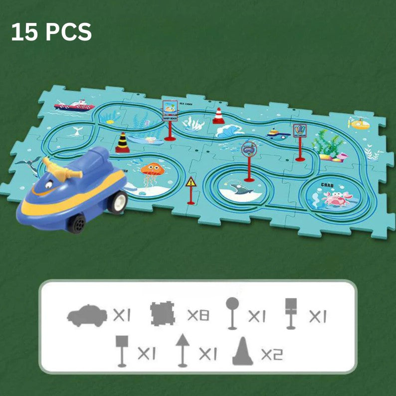 Puzzle Track Car Play Style Slot Toys