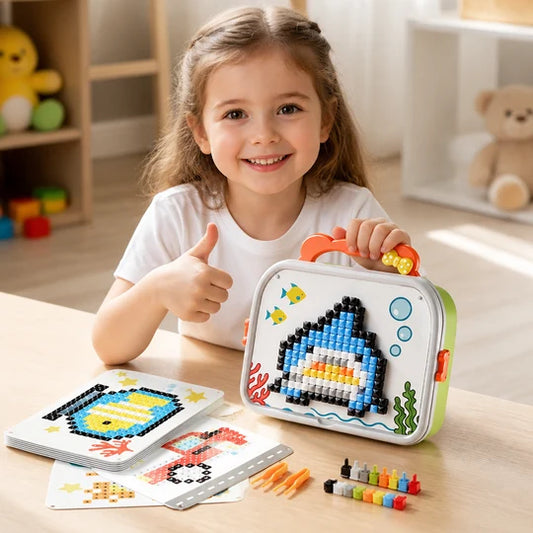 Montessori Mushroom Pegboard Mosaic Puzzle for Kids