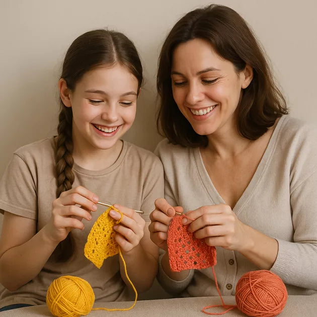 Kids Crochet Starter Kit for Beginners – DIY Amigurumi Animal Craft Set with Yarn & Hook