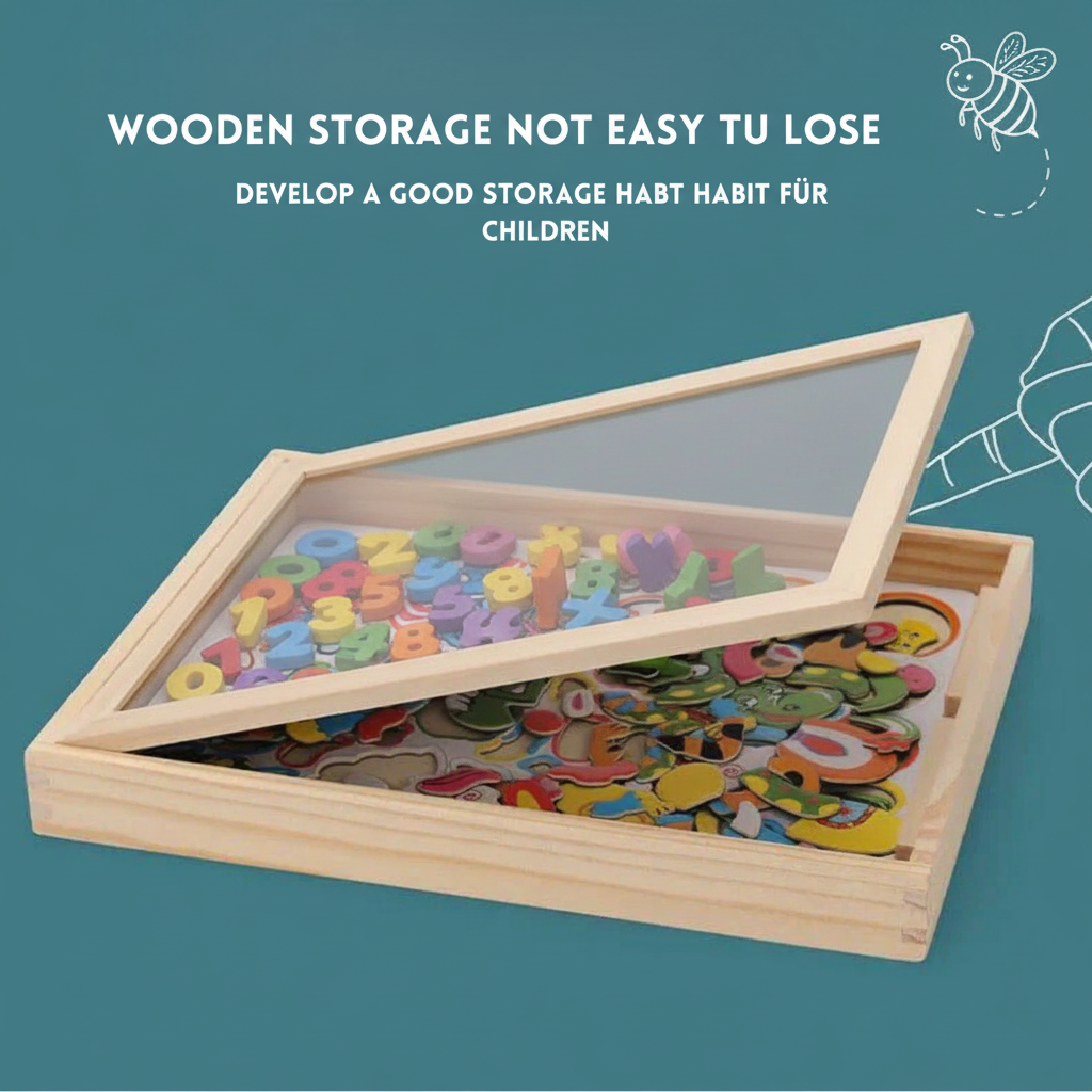 2-in-1 Montessori Drawing Board for Kids – Magnetic Doodle & Learning Writing Tablet