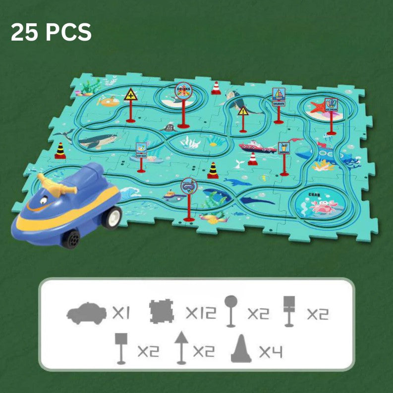 Puzzle Track Car Play Style Slot Toys