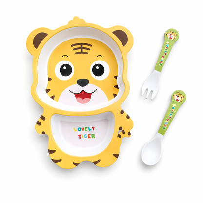 Tiger-themed children's tableware set