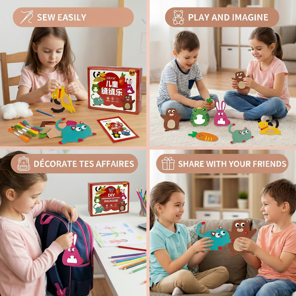 DIY Felt Animal Sewing Kit for Kids