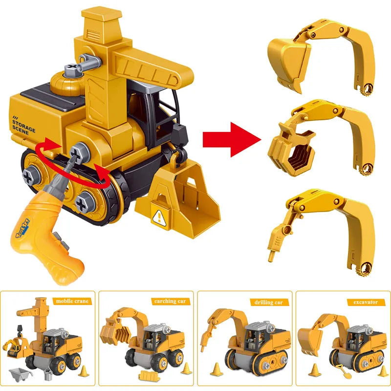 Educational Assembled Crane Excavator Toy