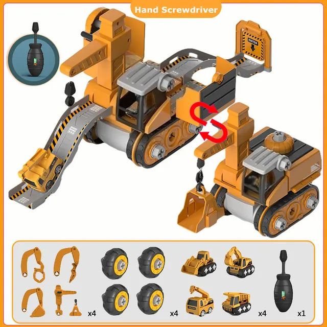 Educational Assembled Crane Excavator Toy