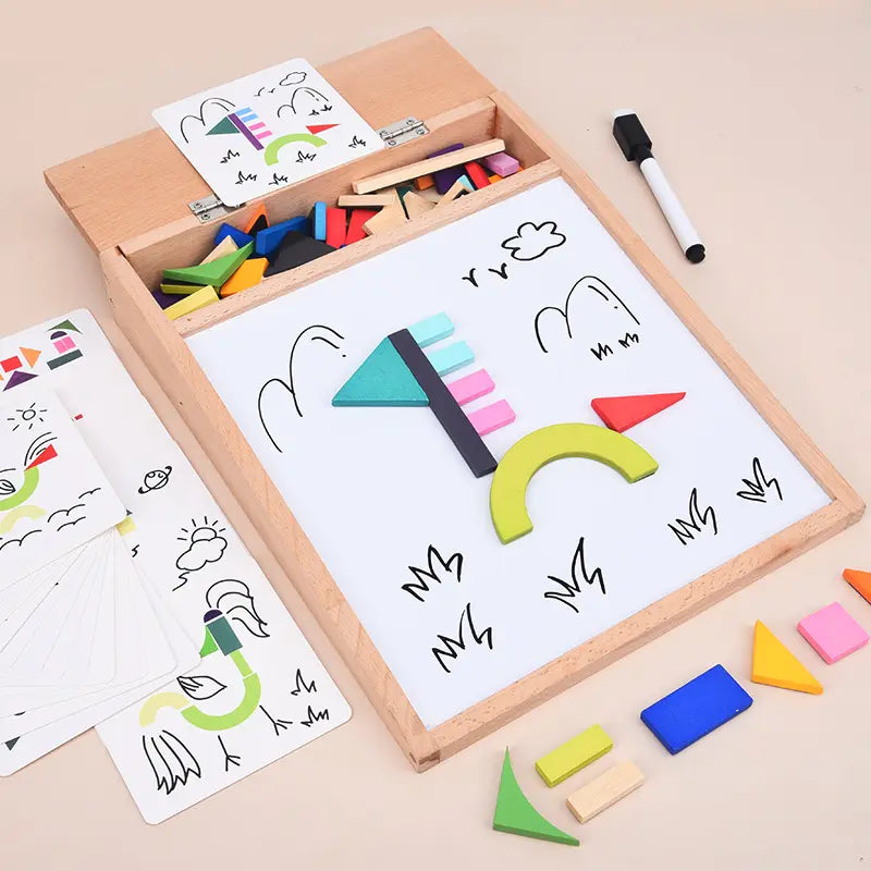 Magnetic Puzzle Board for Writing and Drawing