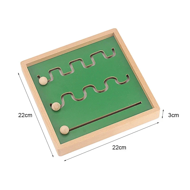 Montessori Wooden Pre-Writing Board with Tracing Ball