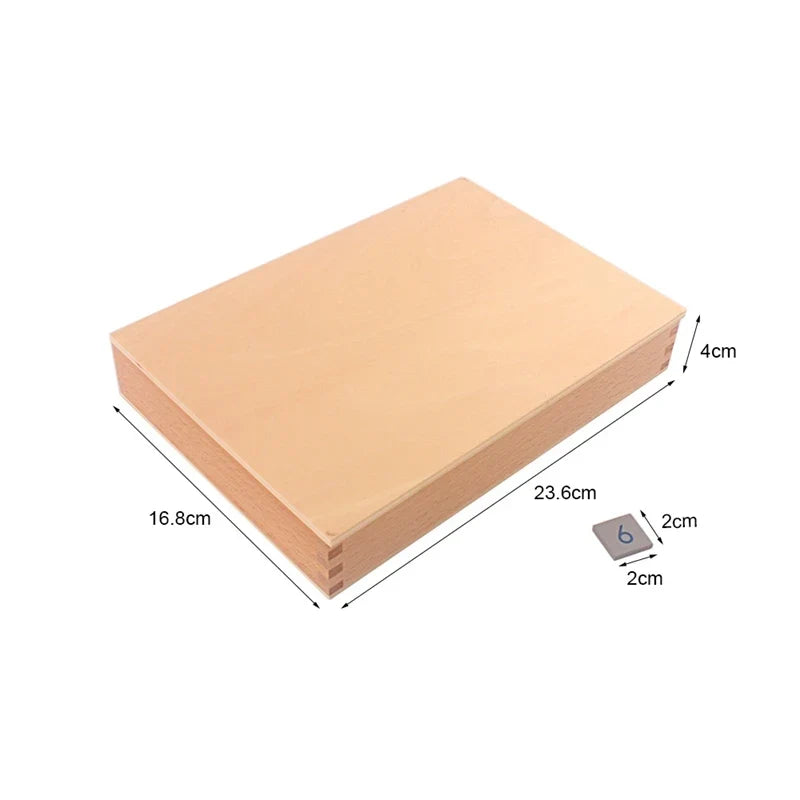 Montessori Checkerboard Number Tiles with Wooden Storage Box
