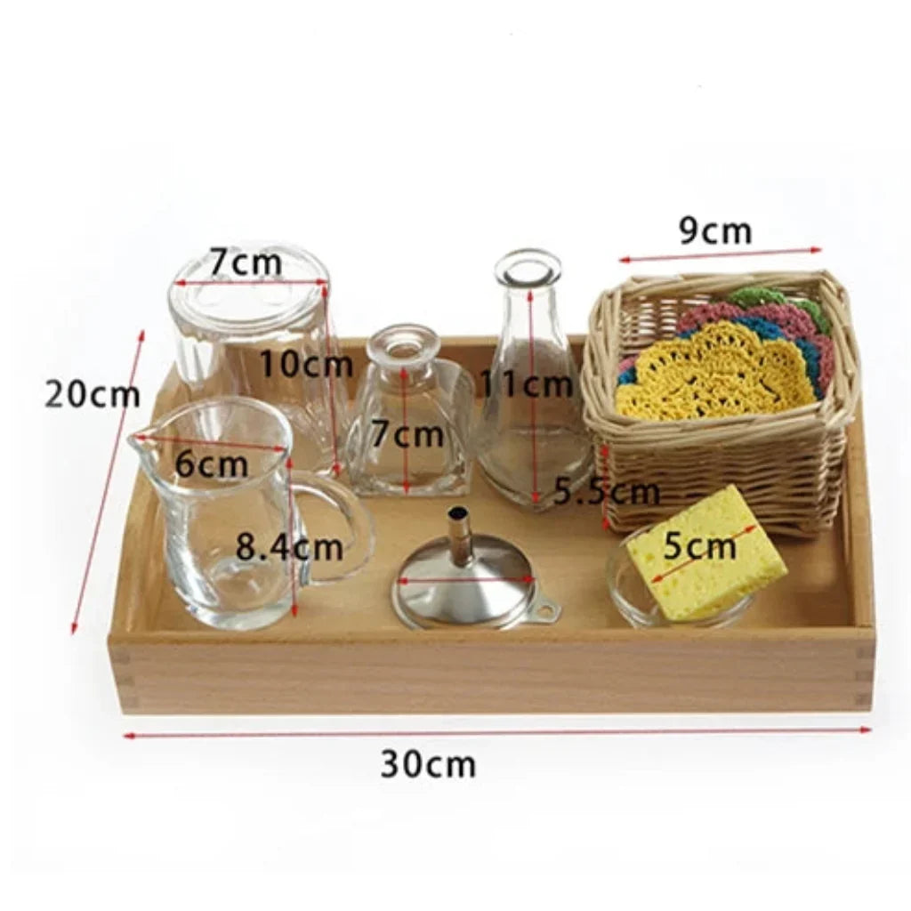 Montessori Flower Arranging Kit with Vases, Funnel and Basket