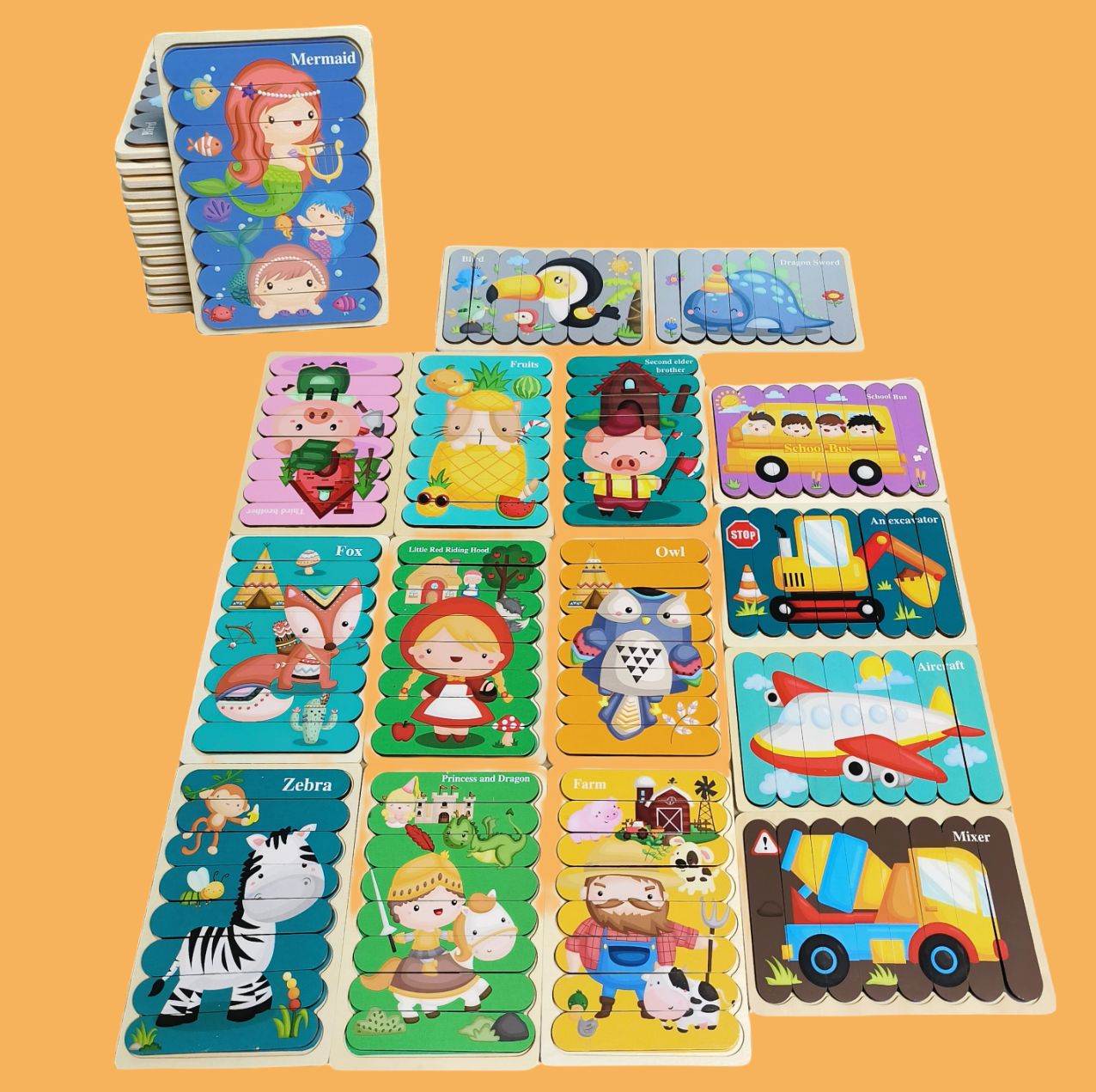 Montessori Flip Puzzle Sets (Set of 2)