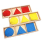 Montessori Geometric Layering Trays with Circles, Squares and Triangles