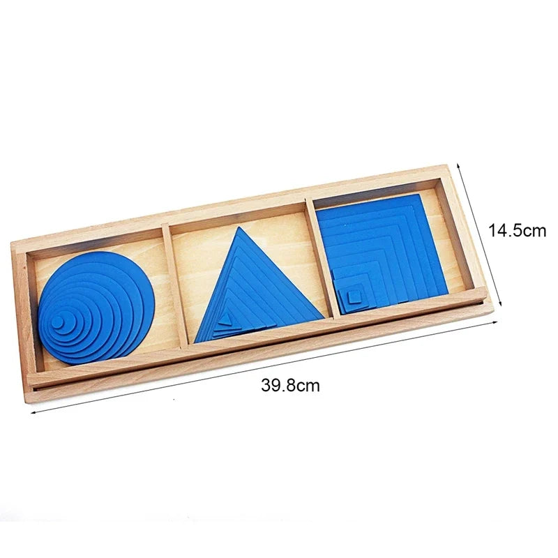 Montessori Geometric Layering Trays with Circles, Squares and Triangles