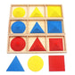 Montessori Geometric Layering Trays with Circles, Squares and Triangles