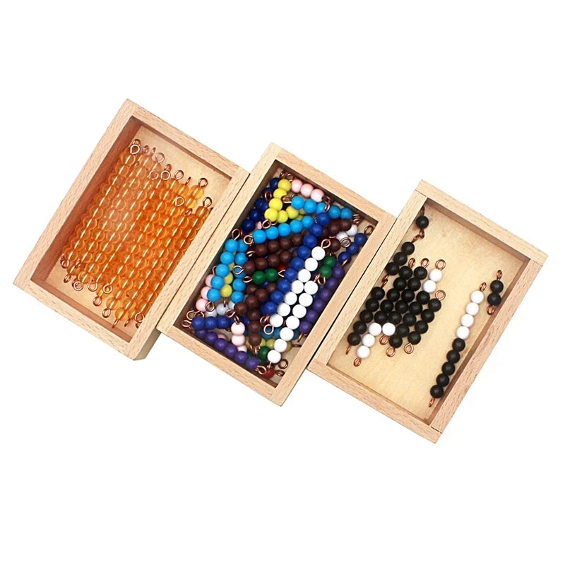 Montessori Addition Snake Game with Bead Bars and Wooden Tray
