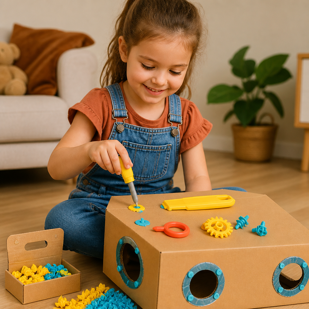 Cardboard construction tool kit with connectors