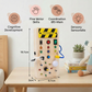 Wooden Montessori Busy Board with Lights and Switches