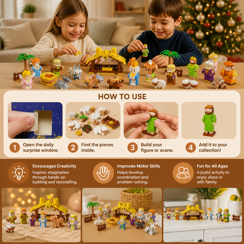 Christmas Nativity Building Blocks Advent Calendar