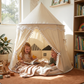 Kids' Indoor Play Tent with Pom-Pom Trim for Reading and Play