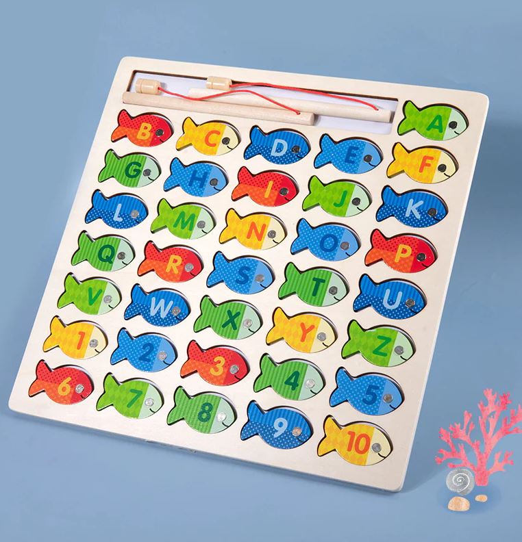 Magnetic Wooden Fishing Game Toy