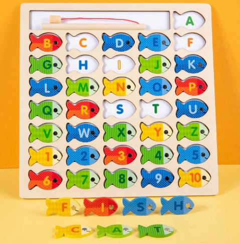 Magnetic Wooden Fishing Game Toy