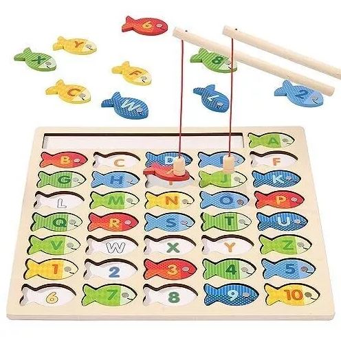 Magnetic Wooden Fishing Game Toy