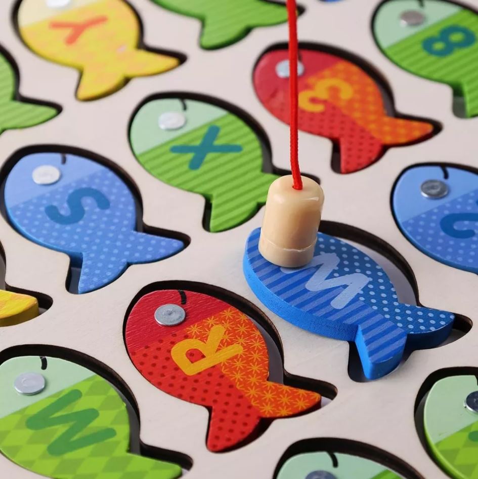 Magnetic Wooden Fishing Game Toy