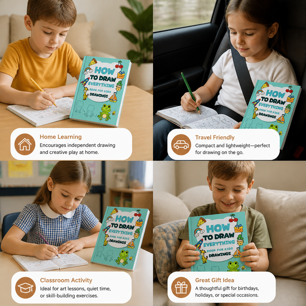 Step-by-step drawing activity book for children