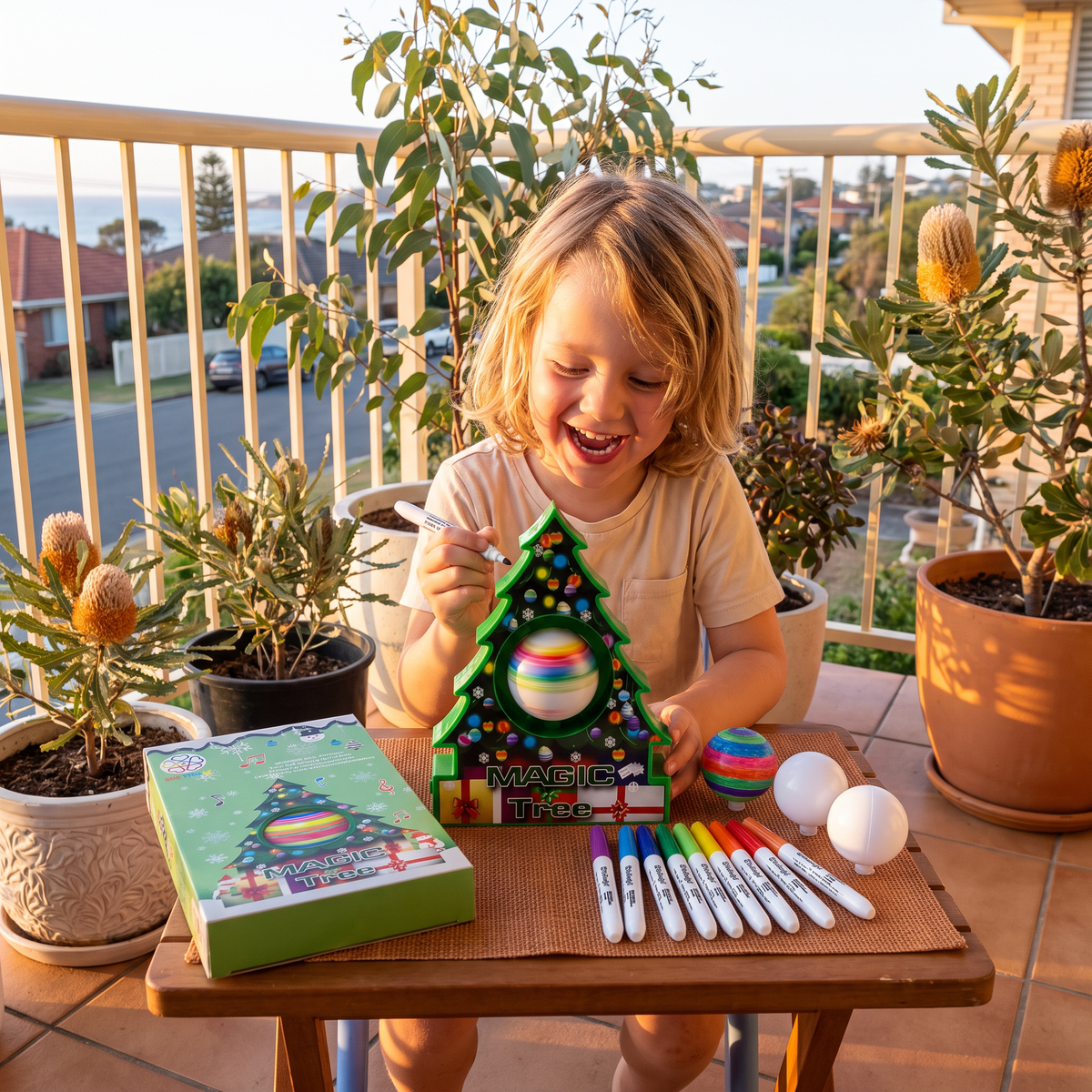 Christmas Ornament Painting Kit with Rotating Tree Stand