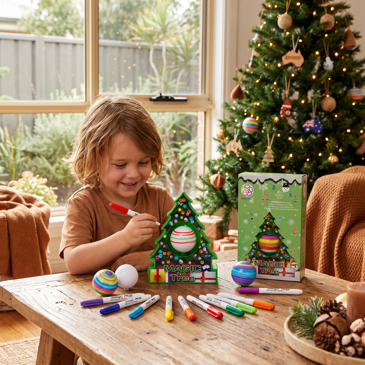 Christmas Ornament Painting Kit with Rotating Tree Stand