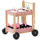 Kids’ Wooden Garden Cart with Adjustable Height, Tools and Planters