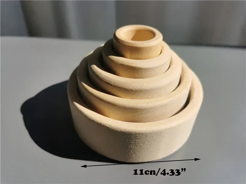Linden Wood Stacking Toys with Arches, Bowls and Figures