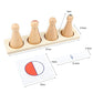 Wooden Montessori Fraction Skittles with Stand and Cards