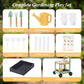 Kids’ Wooden Garden Cart with Adjustable Height, Tools and Planters