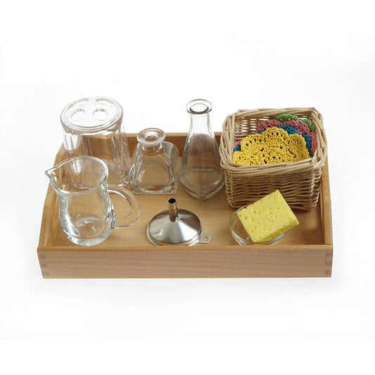 Montessori Flower Arranging Kit with Vases, Funnel and Basket