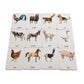 Montessori Farm Animal 3-Part Cards with Bamboo Tray