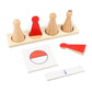 Wooden Montessori Fraction Skittles with Stand and Cards