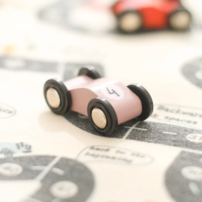 Children’s Traffic Game with Road Map and Wooden Cars