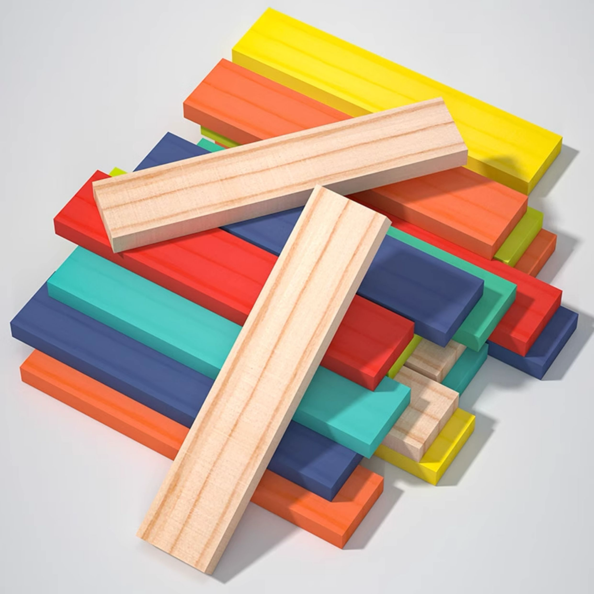 Rectangular wooden building planks