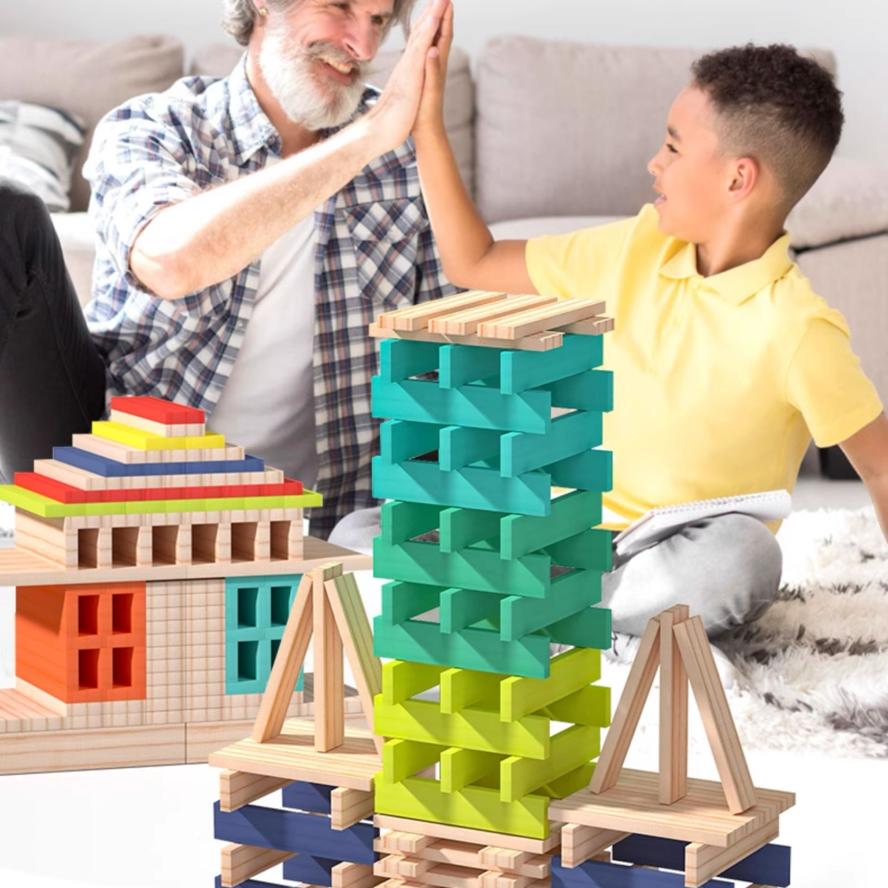 Rectangular wooden building planks