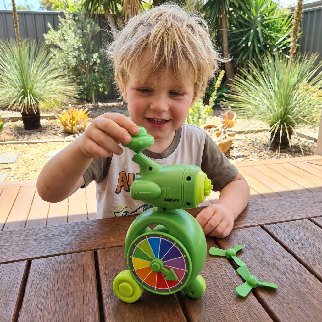 5-in-1 spinning, balancing and stacking activity toy