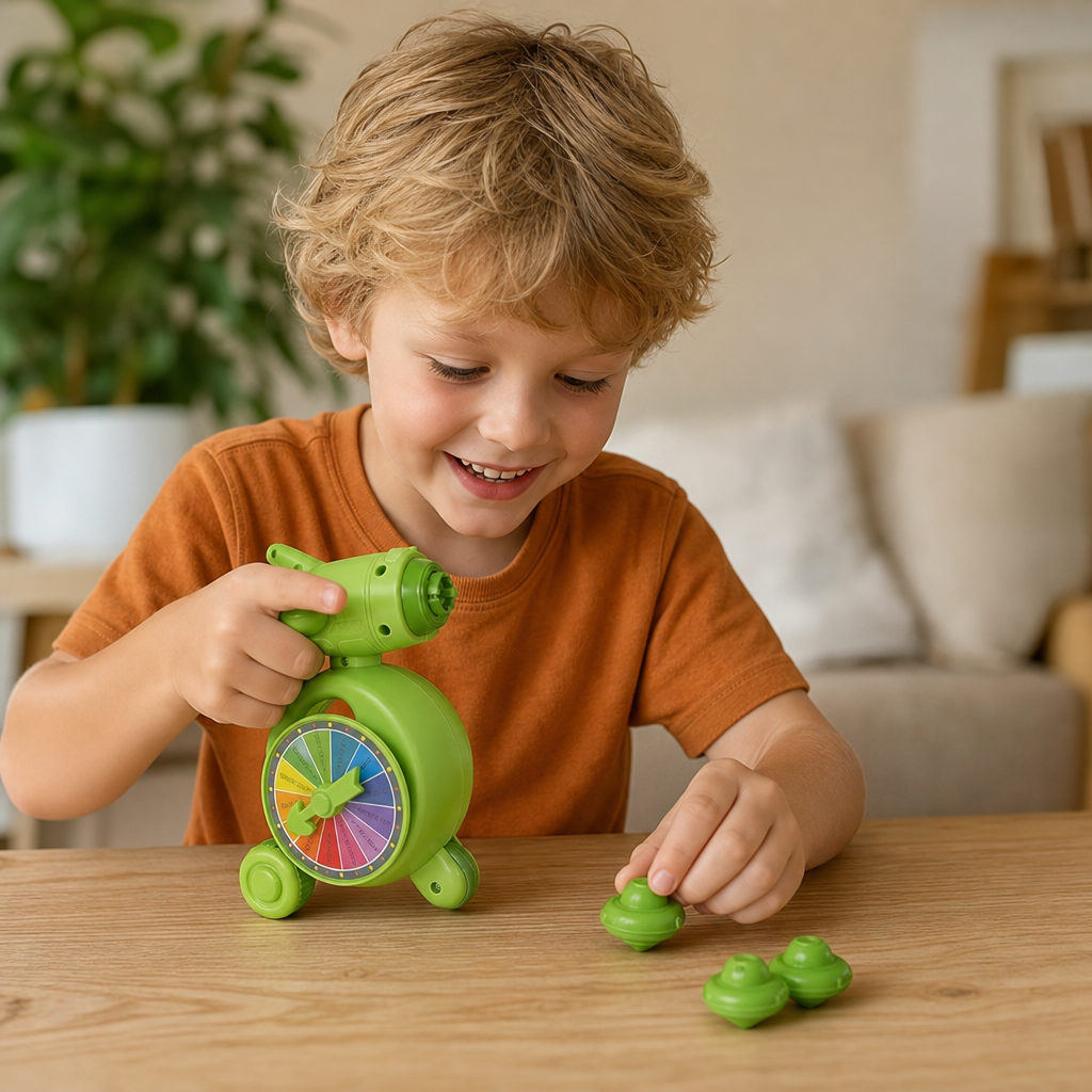 5-in-1 spinning, balancing and stacking activity toy