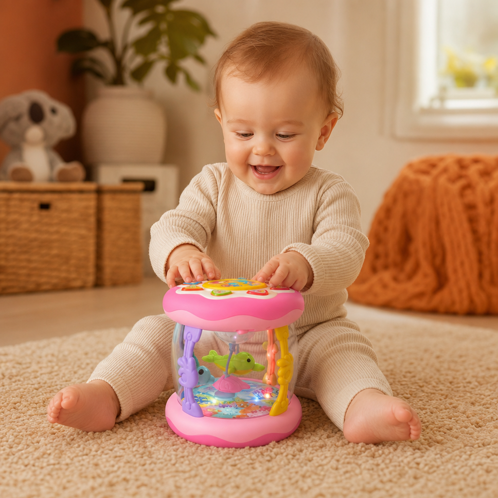 Interactive musical activity toy with lights