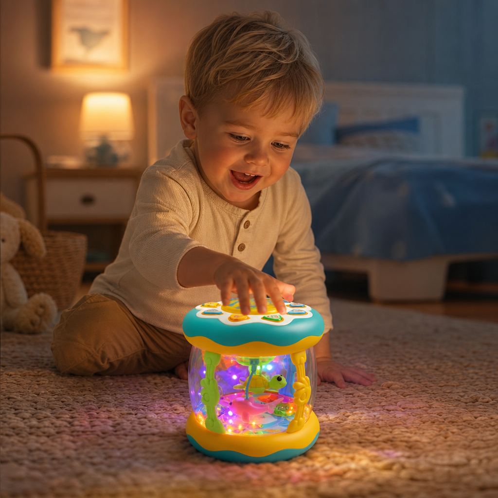 Interactive musical activity toy with lights