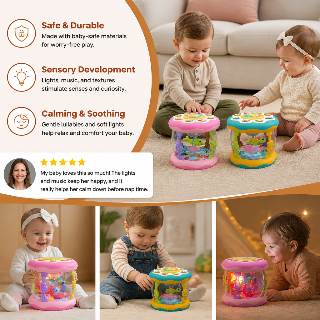 Interactive musical activity toy with lights