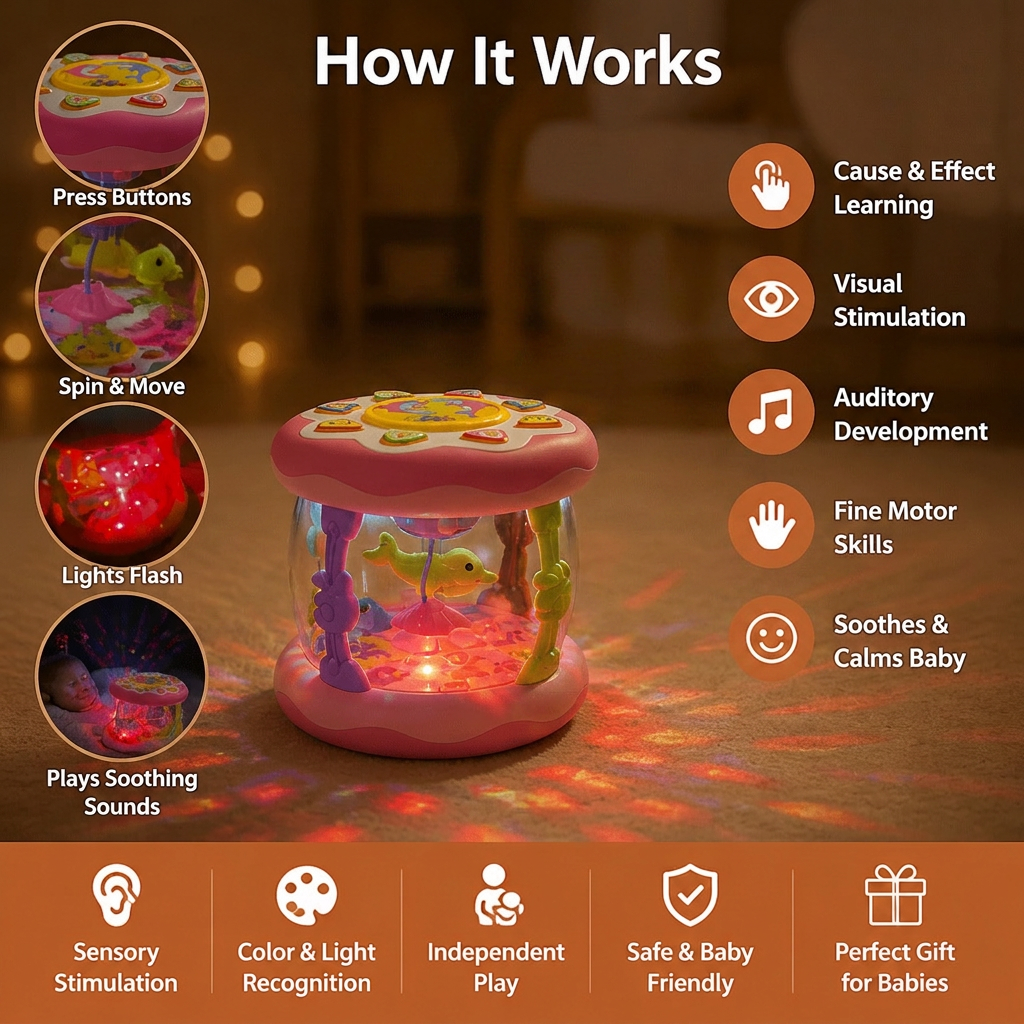 Interactive musical activity toy with lights