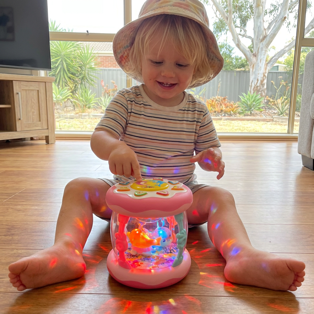 Interactive musical activity toy with lights