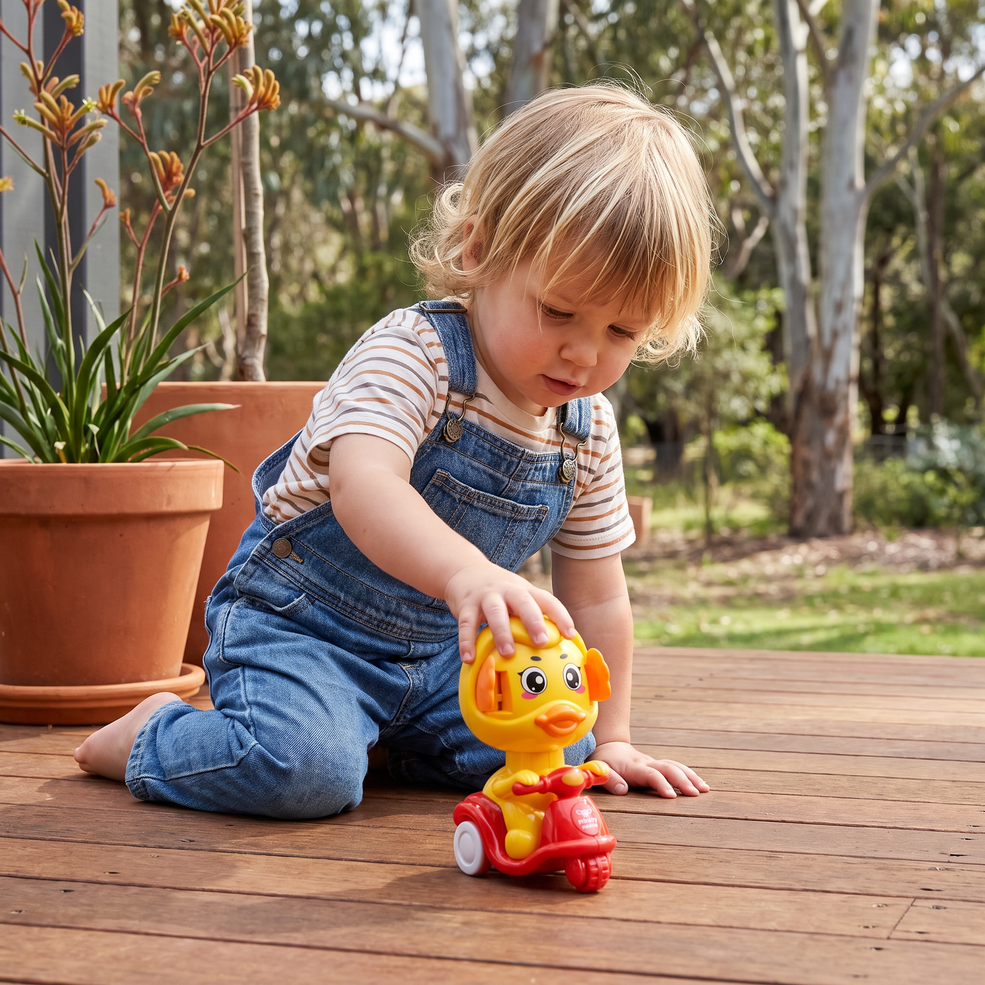 Press-and-go animal motorcycle toy